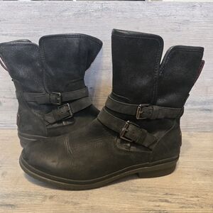 Ugg Simmens Black Zip Up Waterproof Boot Womens 8.5